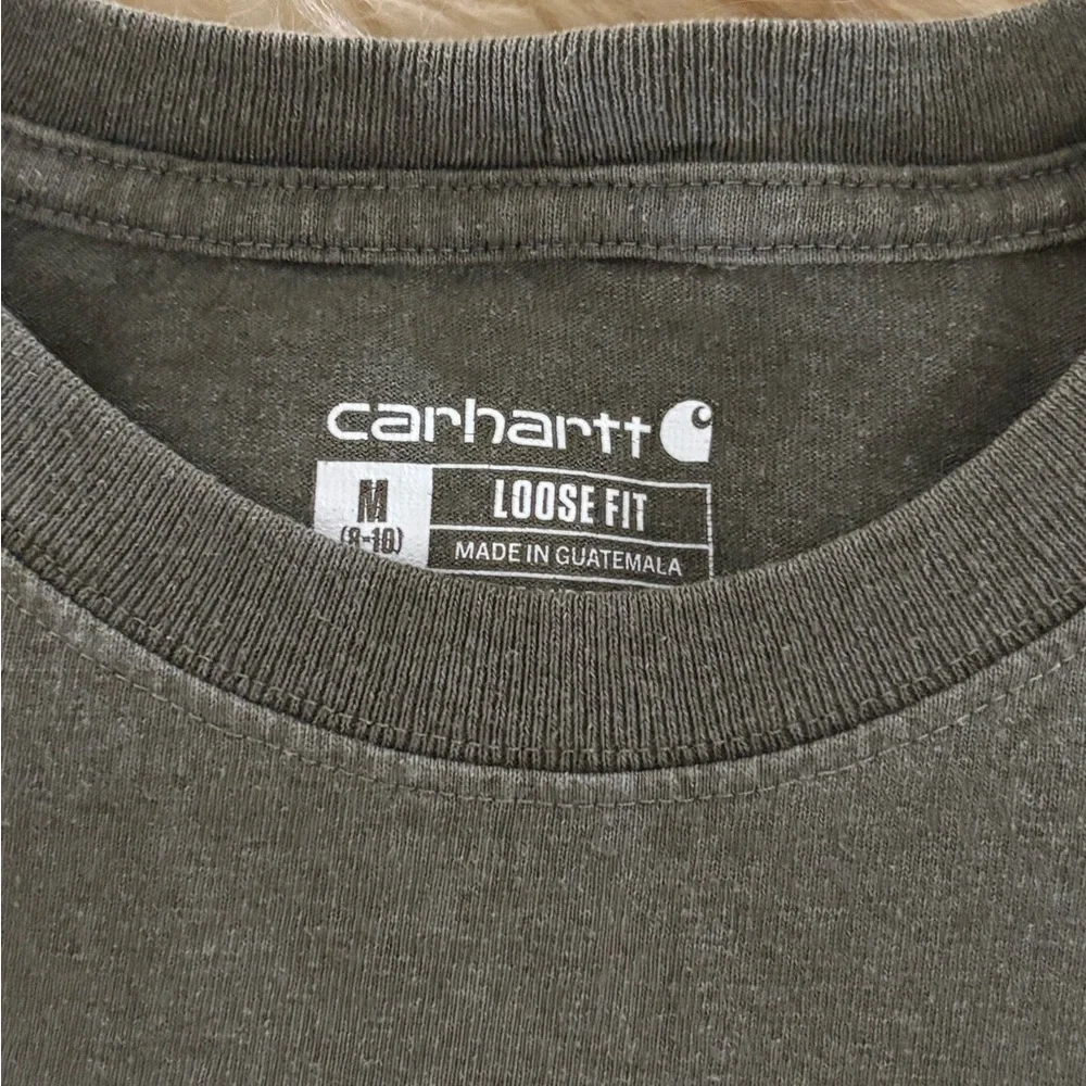 Carhartt Olive Loose Fit Crewneck Short Sleeve Pocket Tee - Picture 6 of 6
